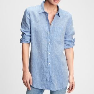 Gap linen blue button down